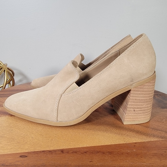 Joie Tan Block Heel Loafers Size 8 Classic Heels - Picture 6 of 15